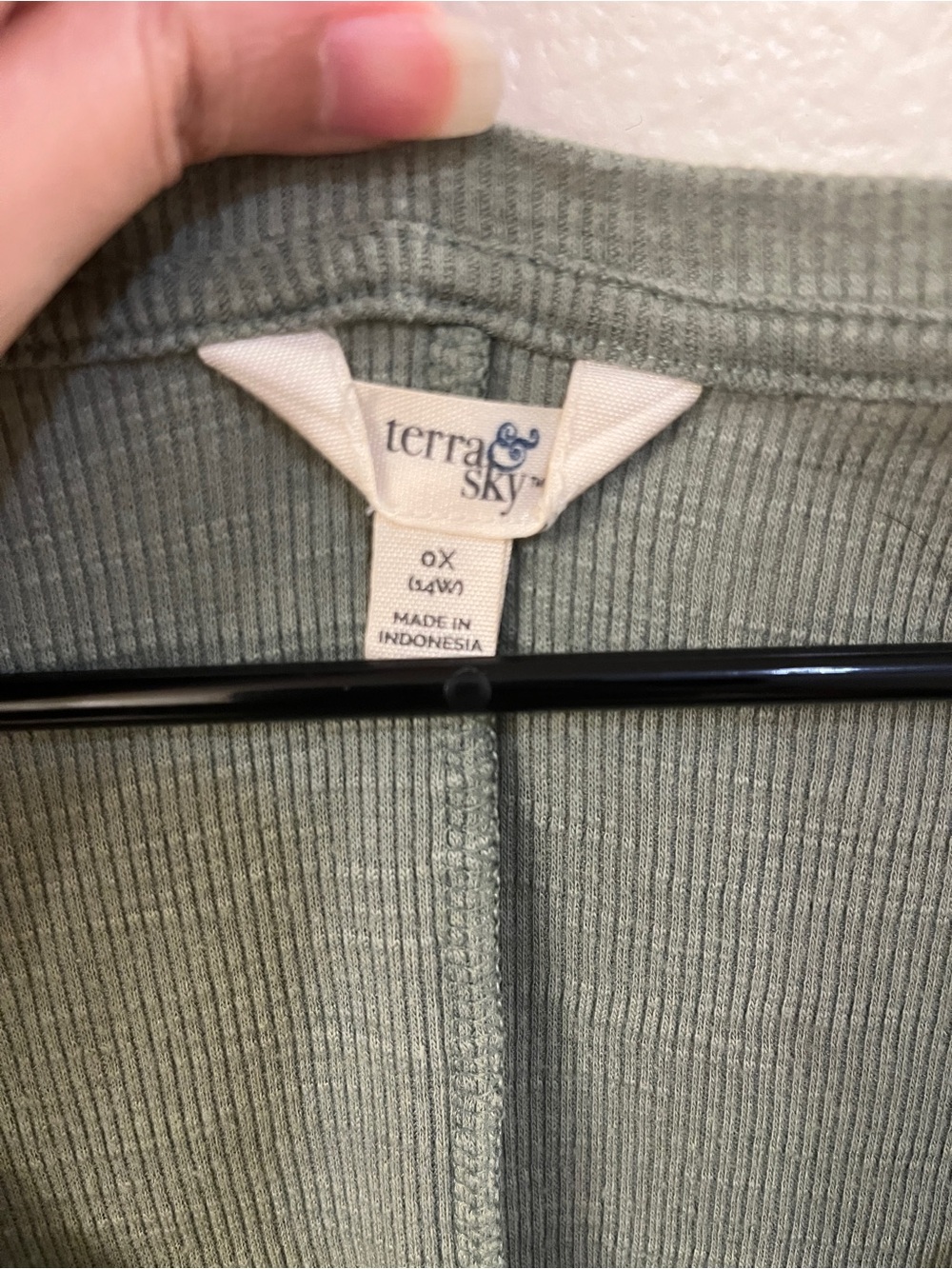 Terra & Sky Olive Green V-Neck Ruffle Sleeve Top - Picture 2 of 3